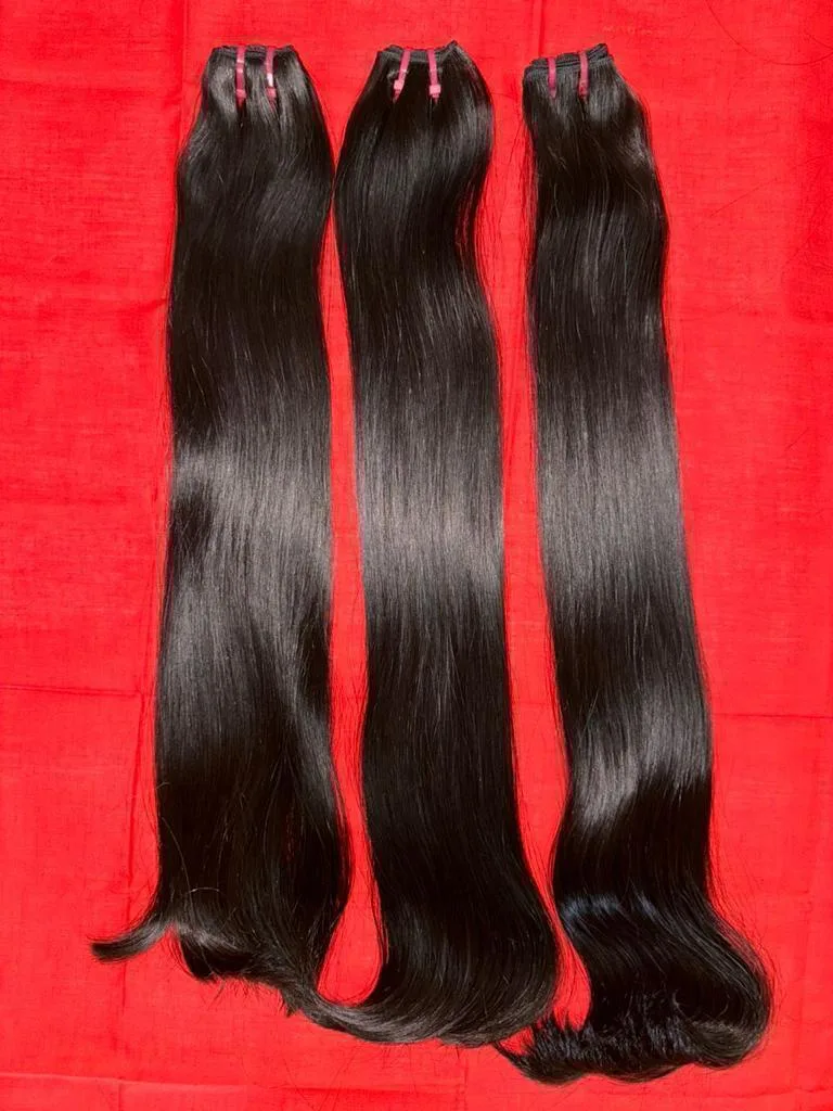 Double Drawn Indian Donor Straight Hair- Stretched Lenght, Perseus Hairs photograph