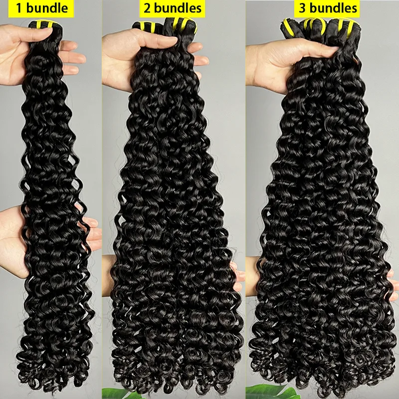 Super Double Drawn Deep Curly Human Hair Bundles Vietnamese Unprocessed Raw Virgin Hair, Perseus Hairs photograph