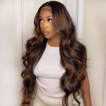 Balayage Highlight Body Wave Wig 6×5 13×4 Pre-cut Hd Lace Frontal Wig Colored Human Hair Glueless Lace Wig