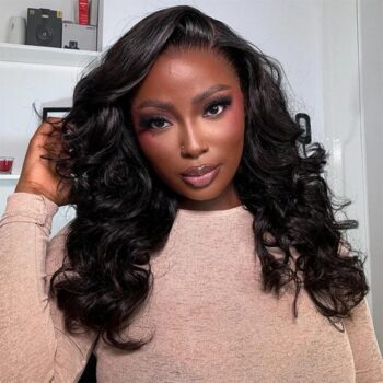 Natural C Part Pre-styled Loose Body Wave Butterfly Haircuts 250% Density 6×5 13×6 Glueless Wig