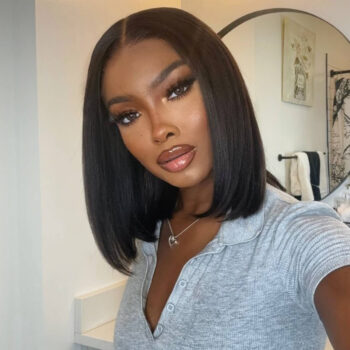 Glueless Straight Bob Wigs Brazilian Clear Lace 180% Density 6×5 Hd Closure Wig Human Hair