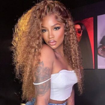 6×5 Pre-cut Lace Curly Hair Wig #4/27 Honey Blonde 13×4 Lace Front Wig Colored Human Hair Lace Wig