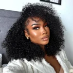 Kinky Curly 3 IN 1 Half Wig Flip Over Quick Weave Glueless Install 100% Natural Hairline