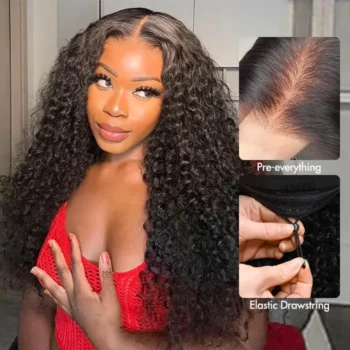 Pull Go Drawstring Glueless Wig Deep Wave 6×5 13×6 Pre-everything Human Hair Wigs 250% Density
