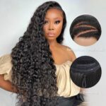 Pull Go Drawstring Glueless Wig 13×6 Water Wave Full Frontal Glueless HD Lace Wig 250% Density