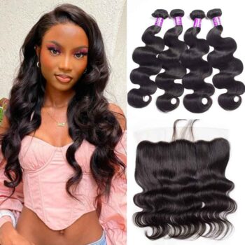 Brazilian Body Wave Hair 4 Bundles With Frontal Deal Celie Hair Brazilian Body Wave Bundles With Frontal Closure