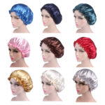 Satin Silk Hair Bonnet Sleep Night Cap Head Cover Bonnet Hat For Hair Care