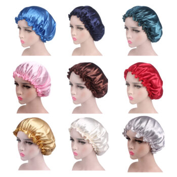 Satin Silk Hair Bonnet Sleep Night Cap Head Cover Bonnet Hat For Hair Care
