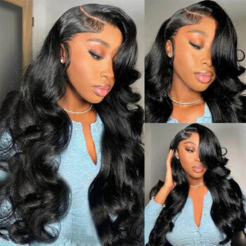 360 Glueless Lace Frontal Wig Brazilian Body Wave Invisible-Drawstring Lace Wigs 180% Density