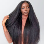 Kinky Straight 360 Glueless Lace Frontal Wig Brazilian Virgin Hair Invisi-Strap Lace Wigs 180% Density