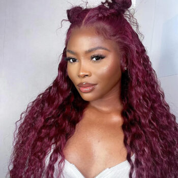 99J Deep Wave 6×5 Lace Closure Wigs 180% Density Deep Wave 13×4 Lace Frontal Human Hair Wigs For Black Women