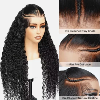 Deep Wave 9×6 Pre-Braided Wear & Go Glueless Wig All Size Fit 180% Density