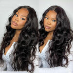 Real Swiss 5×5 Glueless HD Lace Wigs Brazilian Body Wave Human Hair Lace Front Wigs 180% Density