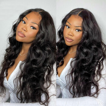 Real Swiss 5×5 Glueless HD Lace Wigs Brazilian Body Wave Human Hair Lace Front Wigs 180% Density