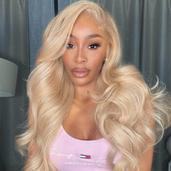Ash Blonde Color Body Wave Human Hair 13×6 HD Lace Frontal Straight Glueless Wigs 180% Density