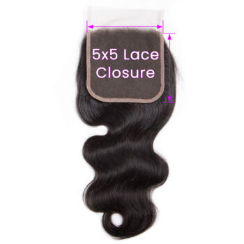 5×5 Brazilian Body Wave Lace Closure With Baby Hair Brazilian Virgin Hair Natural Color