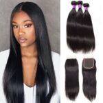 Celie Brazilian Straight Hair Bundles With Closure 10a Mink Brazilian Virgin Hair Straight 3 Bundles With Closure