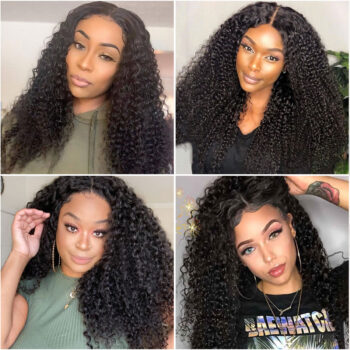 Brazilian Huan Hair Curly 3 Bundles With 5×5 HD Lace Closure