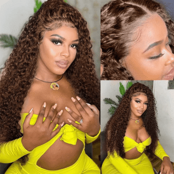 Dark Brown 13×4 Curly Glueless Wig Colored 6×5 Pre-cut Hd Lace Closure Wig For Women 180% Density