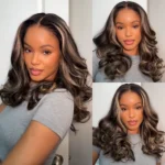 Honey Blonde Highlight Butterfly Haircuts Wig 200% Density 6×5 Wear Go Glueless Wig