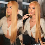 Pure Color Honey Blonde Lace Front Wig Brazilian 6×5 13×4 Glueless Lace Wig 180% Density