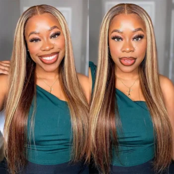 Honey Blonde Highlight Wig 6×5 Pre-cut Hd Lace 180% Density Straight & Body Wave Glueless Wig
