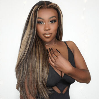 Balayage Highlight Honey Blonde Straight 6×5 Glueless Wig Brazilian 13×4 Full Frontal HD Lace Wig 180% Density