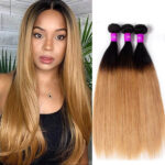 Celie Ombre T1B/27 Brazilian Straight Hair Bundles 10A Natural Human Hair Weave Bundles 3PC Extension