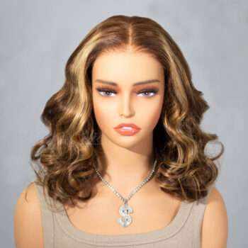 Glueless Honey Blonde Bob Wig Loose Body Pre-cut 6×5 Hd Lace 180% Density Pre-bleached Knots