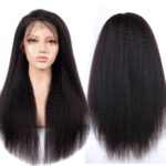 Kinky Straight 13×4 Lace Frontal Wig Brazilian Virgin Human Hair Wigs With Baby Hair 200% 250% Density