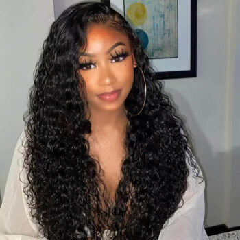 Long Water Wave HD Lace Frontal Wig Brazilian Water Wave Human Hair Wigs 26inch-36inch 200 Density