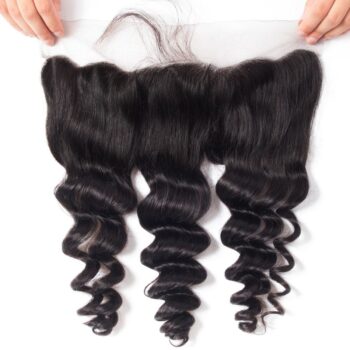 Perseushair Hair Brazilian Loose Wave With 13*4 Frontal Spring Curly 3 Bundles Virgin Hair Weft With Frontal