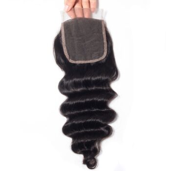 Celie Loose Deep Wave 4×4 Lace Closure Human Hair Closure With Baby Hair