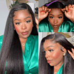 Upgrade 6×5 Pre-cut Lace Wig Wear& Go Glueless Wig Kinky Straight HD Lace Closure Wig Pre Plucked 180% Density