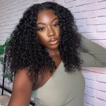 Pre-bleached Knots 6×5 Pre-cut Lace Bouncy Deep Curly Wear & Go Glueless Wig 180% Density Pre-plucked Hairline