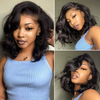 Super Natural 6×5 Pre-cut Lace C-Side Part Loose Curly Wear Go Glueless Bob Wig 180% Density