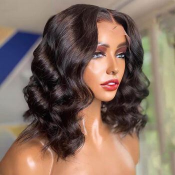 Wavy Wave Short Cut Wig 13×4 Lace Frontal Wig 180% Density Glueless Wig