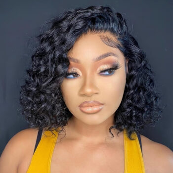 Side Part 13×4 Lace Frontal Water Wave Glueless Wigs 180% Density Pre Plucked With Baby Hair