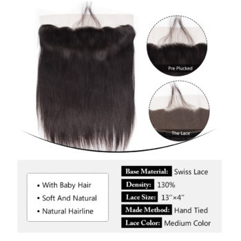 Perseushair Hair Brazilian Straight Hair 4 Bundles With Frontal Closure 10A Human Hair Bundles With Lace Frontal