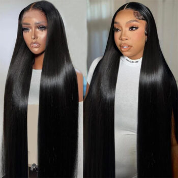 40inch 13×4 Long Straight HD Lace Frontal Wig Brazilian Straight Human Hair Wigs 200 Density