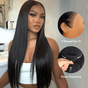 Pull Go Drawstring Glueless Wig Straight Hair 6×5 13×6 Pre-everything Human Hair Wigs 250% Density