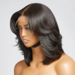 Super Double Drawn Straight Bob Wig With Pop Layers 6×5 Wear Go Glueless Wig Short Wig 100% Human Hair