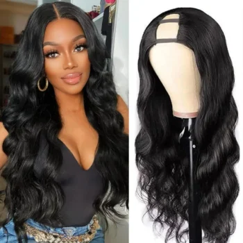 Body Wave Hair U Part Wig Human Hair 2×4 Opening Size 180% Density Natural Color