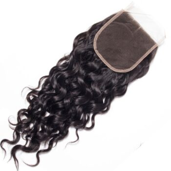 Wet And Wavy Human Hair Bundles With Closure 10A Brazilian Water Weave 3 Bundles With Closure