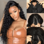 Water Wave V Part Wig 180% Density Glueless Human Hair Wigs No Glue No Leave Out
