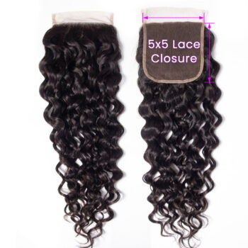 Celie Brazilian Water Wave 5×5 Lace Closure 10A Grade Virgin Human Hair