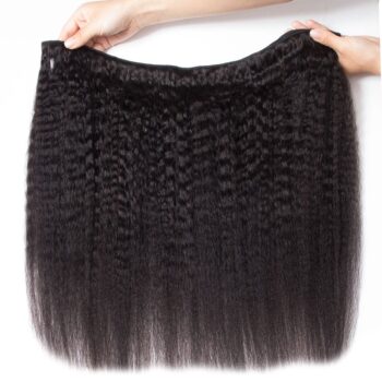 Brazilian Hair 3 Bundles With Closure Kinky Straight Human Hair Weave With Closure