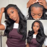 Pre-Layered Yaki Body Half Wig Flip Over Quick Weave Glueless Install 100% Natural Hairline