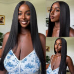 Yaki Straight 6×5 Pre-cut HD Lace Wear Go Wig 180% Density Brazilian 13×4 HD Lace Frontal Wig
